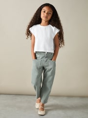 Reiss White Terry 3 Pack 13-14 yrs Cotton-Jersey Cropped T-Shirt 3 Pack - Image 2 of 4