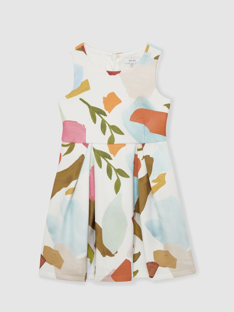 Reiss Multi Kitty 13-14 yrs Abstract Floral Scuba Dress - Image 1 of 4