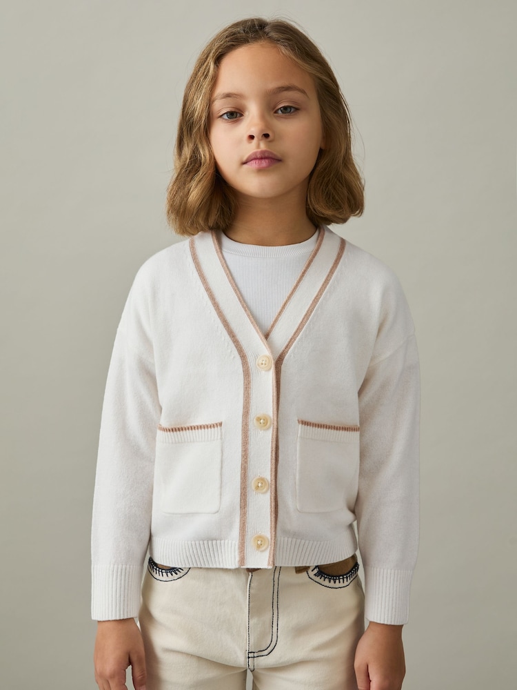 Cream - Reiss Juni Wool-Blend črtast; progast-Detail pletena jopa S kašmirjem - Slika 1 iz 4 Cream - Reiss Juni Wool-Blend črtast; progast-Detail pletena jopa S kašmirjem - Slika 1 iz 4