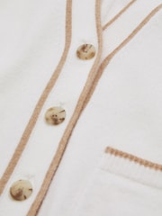 Cream - Reiss Juni Wool-Blend črtast; progast-Detail pletena jopa S kašmirjem - Slika 4 iz 4