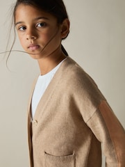 Reiss Camel Juni 4-9 yrs Relaxed Wool-Cashmere Cardigan - Image 3 of 4