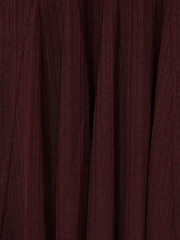 Reiss Burgundy Savannah Jersey Ribbed Flared Mini Dress - Image 6 of 6