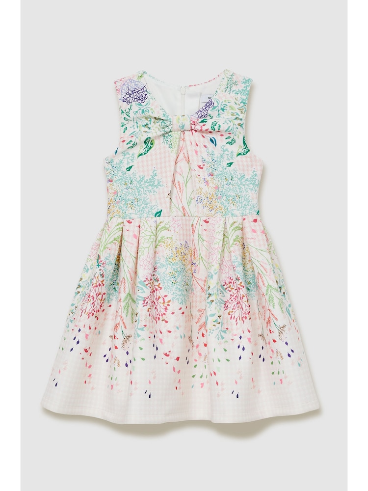 Reiss Pink Print Isabel 4-9 yrs Floral-Print Pleated Scuba Dress - Image 2 of 4