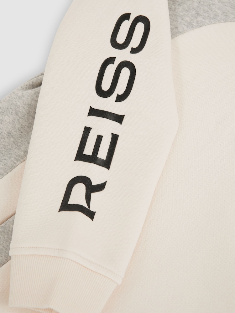Reiss Coral Imprimeuri colorate Cu glugă Jersey Rochie - Image 5 of 5