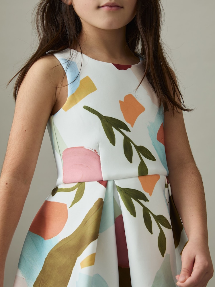 Reiss Multi Kitty 9-13 yrs Abstract Floral Scuba Dress - Image 1 of 4