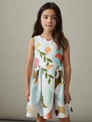 Reiss Multi Kitty 9-13 yrs Abstract Floral Scuba Dress - Image 3 of 4