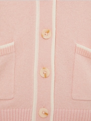 rožnata - Reiss Juni Wool-Blend črtast; progast-Detail pletena jopa S kašmirjem - Slika 4 iz 4