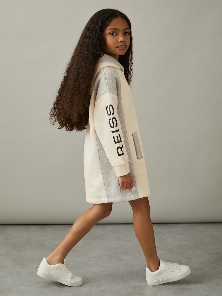 Reiss Coral Colourblock Hooded Jersey Dress - Imagen 1 de 5 Reiss Coral Colourblock Hooded Jersey Dress - Imagen 1 de 5