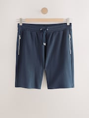 Темно-синий - Textured Zip Pocket Jersey 100% Cotton Shorts - Изображение 1 из 4