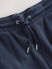 Темно-синий - Textured Zip Pocket Jersey 100% Cotton Shorts - Изображение 2 из 4