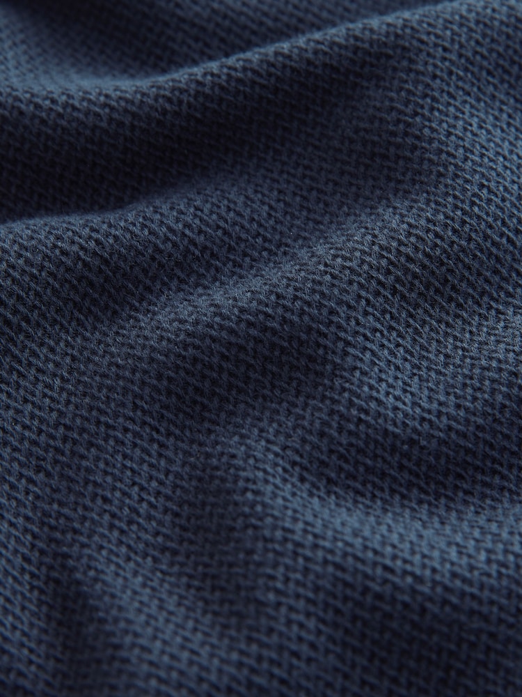 Темно-синий - Textured Zip Pocket Jersey 100% Cotton Shorts - Изображение 4 из 4