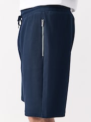 Azul marino - Textured Zip Pocket Jersey 100% Cotton Shorts - Imagen 6 de 10