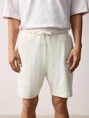 Ecru Cotton Rich Textured Jersey Shorts - Image 1 of 10