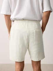 Ecru Cotton Rich Textured Jersey Shorts - Image 3 of 10