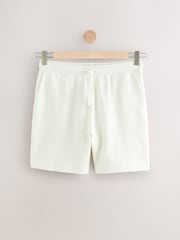 Ecru Cotton Rich Textured Jersey Shorts - Image 8 of 10