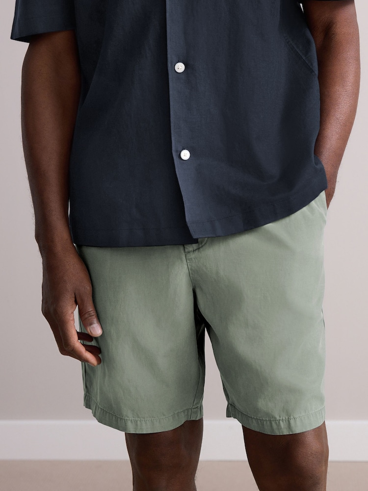 Green Lightweight Elasticated Waist Shorts - Image 1 of 8