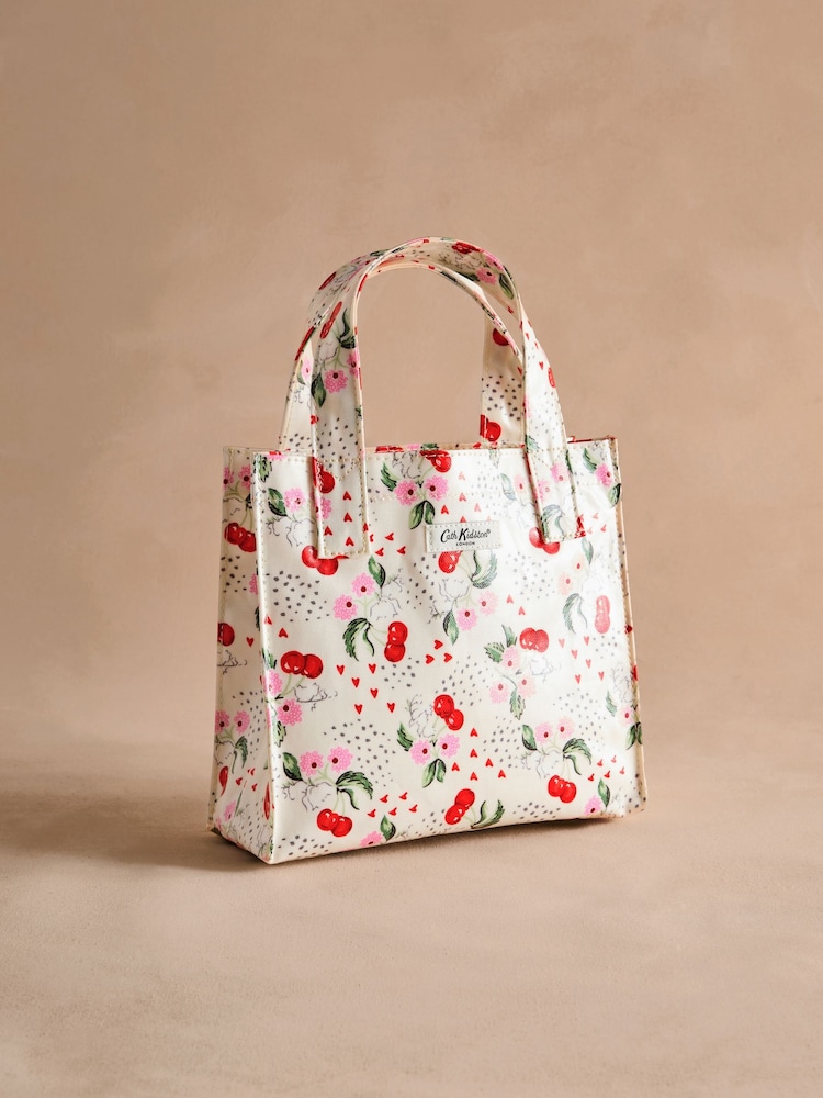 Cath Kidston Ecru Cherry Small Coated Book Bag - Image 3 of 5