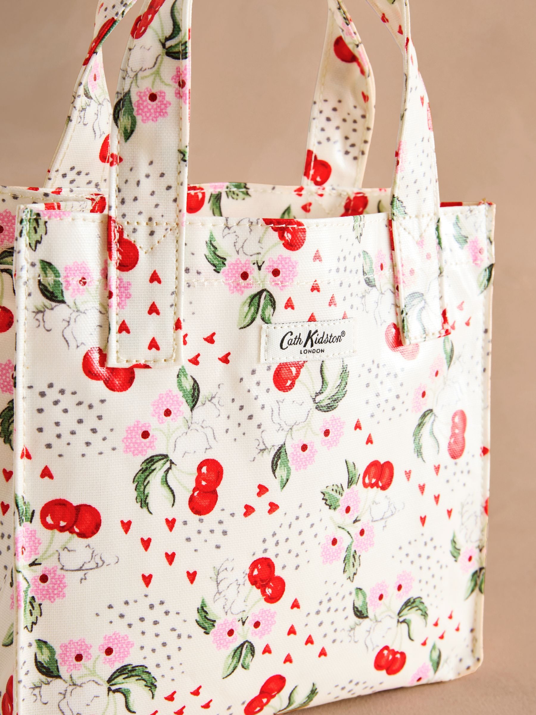 Buy Cath Kidston Ecru Cherry Small Coated Book Bag from Next USA