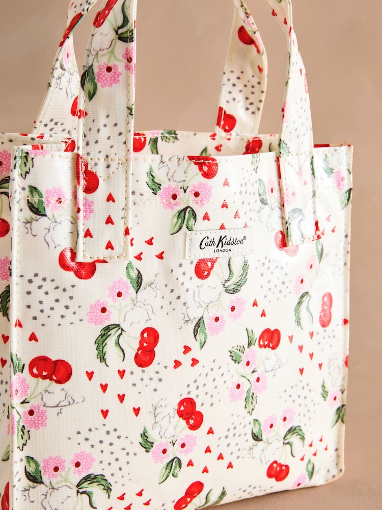 Cath Kidston Ecru Cherry Small Coated Book Bag - Image 4 of 5