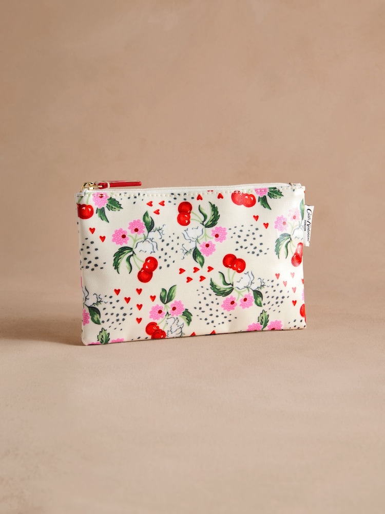 Cath Kidston Ecru Cherry 100% Cotton Zip Purse - Image 1 of 3