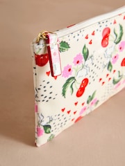 Cath Kidston Ecru Cherry 100% Cotton Zip Purse - Image 2 of 3