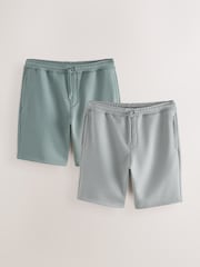 Grey/Seafoam Soft Fabric Jersey Shorts 2 Pack - Image 1 of 8