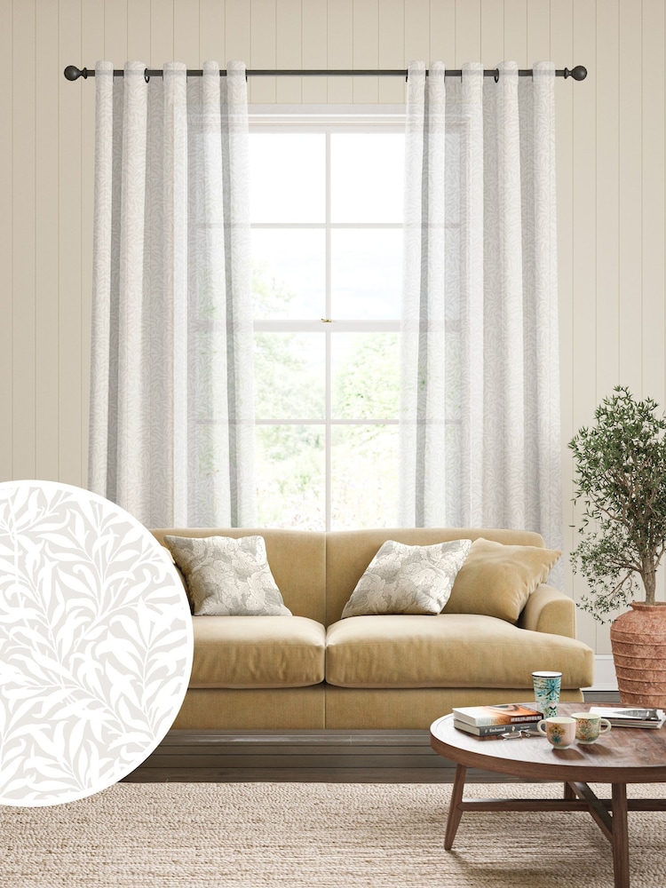 William Morris At Home Oat Willow Bough Sheer Made To Measure Curtains - Image 1 of 5