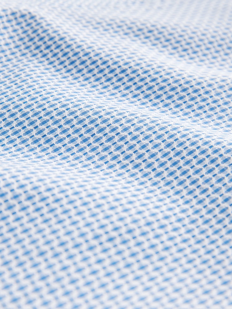Синий - Textured Short Sleeve Smart Shirt - Изображение 3 из 3