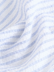 Blue Stripe Regular Fit Short Sleeve Seersucker Shirt - Image 6 of 7