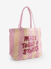 Cath Kidston Pink Stripe 100% Cotton Beach Bag - Image 5 of 9