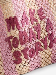 Cath Kidston Pink Stripe 100% Cotton Beach Bag - Image 7 of 9