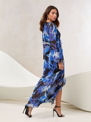 Lipsy V-Neck Ruffle Long Sleeve Maxi Dress - Imagen 5 de 5