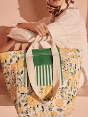 Cath Kidston Yellow Strawberry Garden Large 100% Cotton Tote Bag - Image 7 of 12