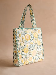 Cath Kidston Yellow Strawberry Garden Quilted Book Bag - Image 8 of 10