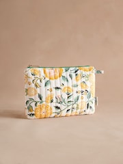 Cath Kidston Yellow Strawberry 100% Cotton Quilted Pouch - Image 1 of 3