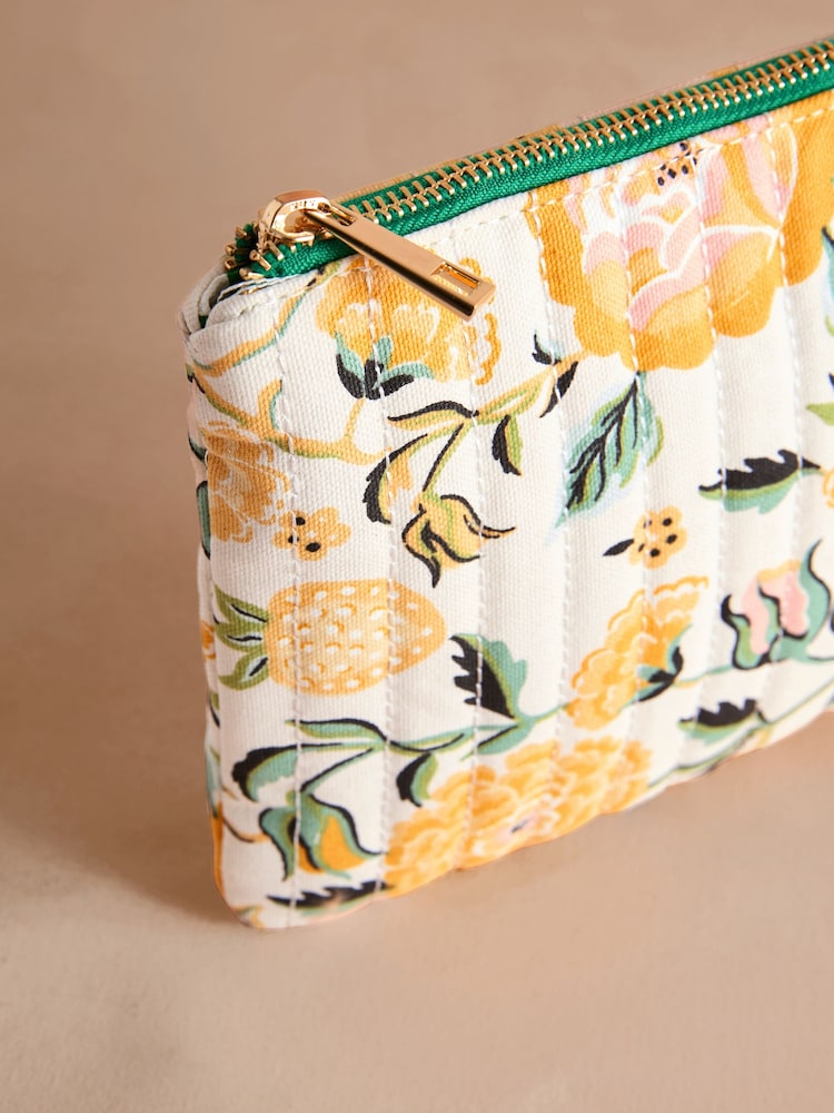 Cath Kidston Yellow Strawberry 100% Cotton Quilted Pouch - Image 2 of 3