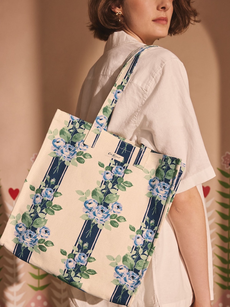 Cath Kidston Navy Garden Stripe Large Book Bag - Image 1 of 6