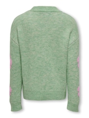 ONLY KIDS Green Floral Detail Cosy Jumper - Image 2 of 2