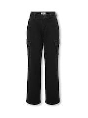ONLY KIDS Black Cargo Straight Leg Jeans - Image 1 of 2