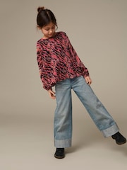 ONLY KIDS Umgeschlagene Jeans mit geradem Bein, verwaschen, blau - Bild 1 von 3