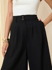 Schwarz - Friends Like These Linen Look Tailored Crop Trousers - Bild 5 von 5