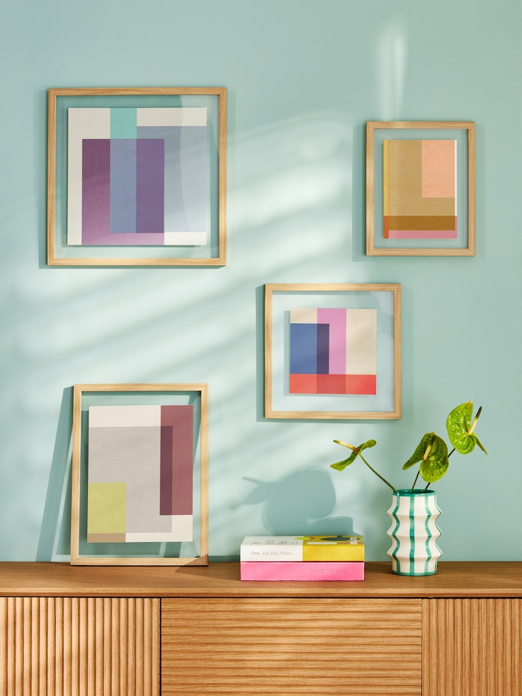 Set of 4 Multi Floating Abstract Wall Art - Image 1 of 5