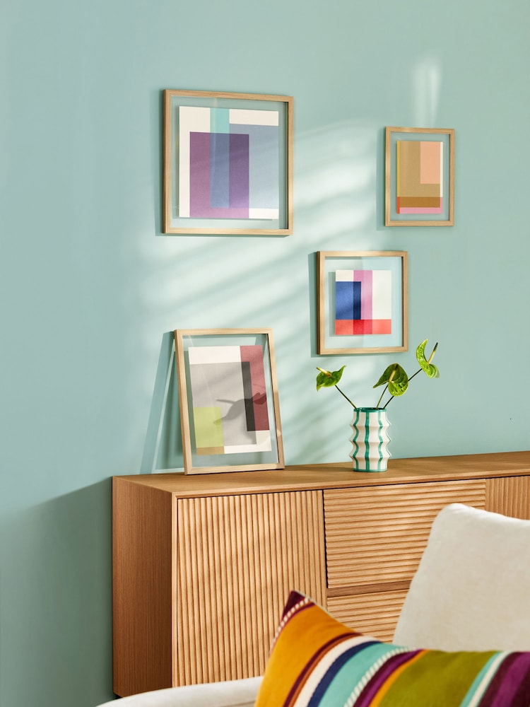 Set of 4 Multi Floating Abstract Wall Art - Image 2 of 5