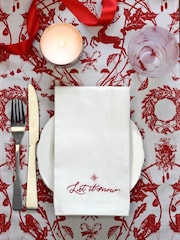 Avalon Home Set of 4 White Christmas Collection Gift Box 100% Cotton Napkins - Image 2 of 6