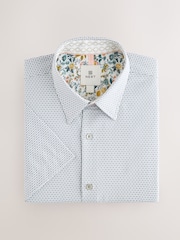Seafoam Green Regular Fit Textured Short Sleeve Smart Shirt - Image 1 of 3