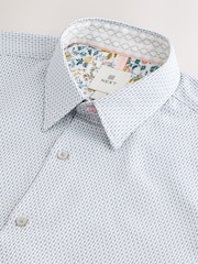 Seafoam Green Regular Fit Textured Short Sleeve Smart Shirt - Image 2 of 3