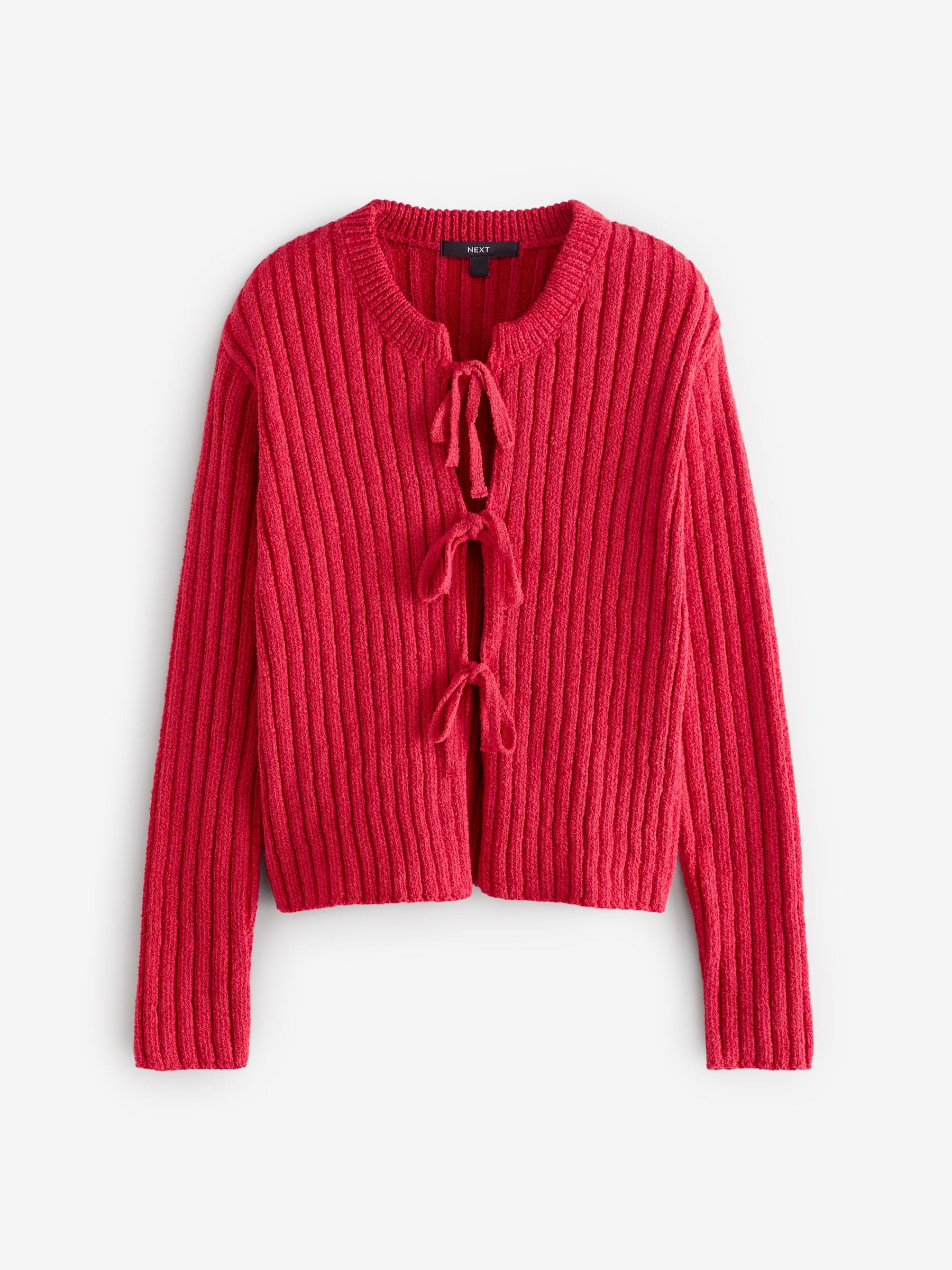 Buy Red Bow Tie Front Knitted Cardigan from Next USA