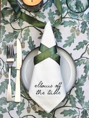 Avalon Home Set of 4 White Manners Collection 100% Cotton Napkins Gift Box - Image 5 of 5