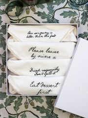 Avalon Home Set of 4 White Viral Collection 100% Cotton Napkins - Image 1 of 5