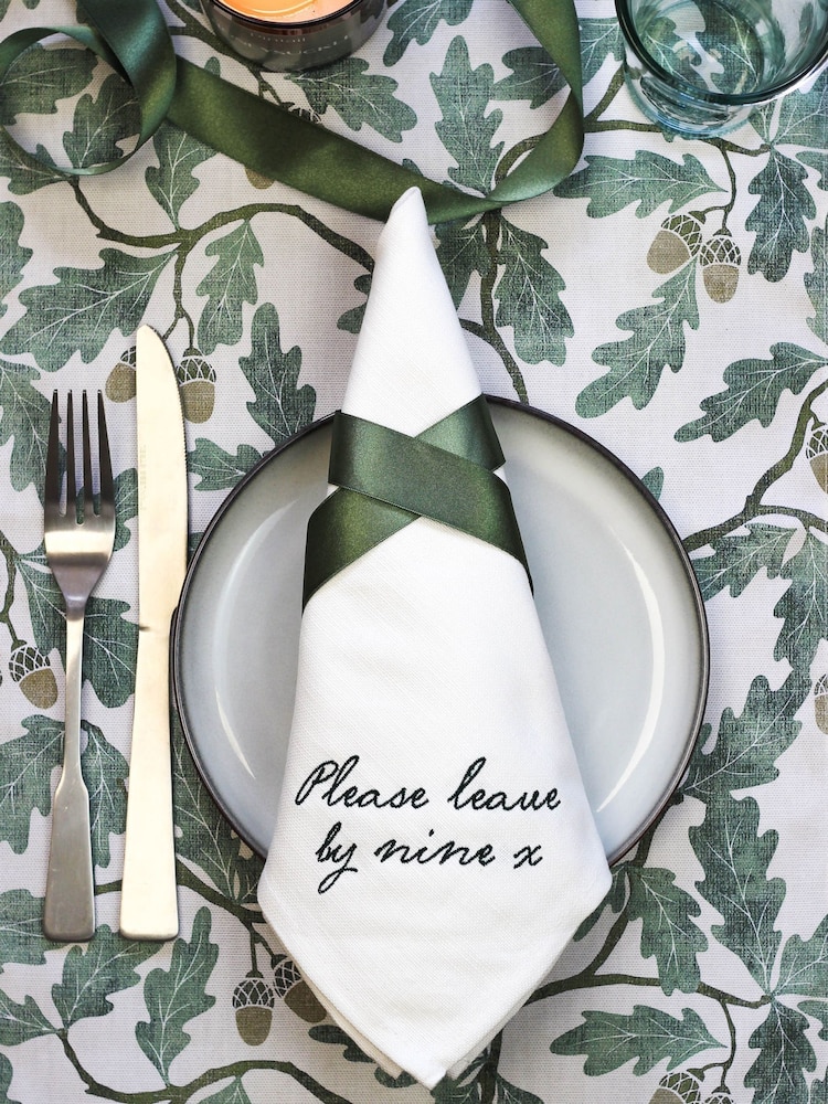 Avalon Home Set of 4 White Viral Collection 100% Cotton Napkins - Image 2 of 5